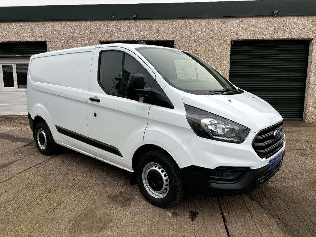 White used van for sale parked at a Lanarkshire dealership